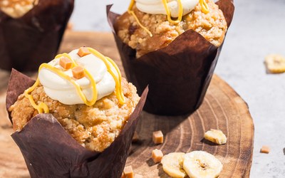 Banoffee Tulp Muffins met Fantasy Banoffee Cake