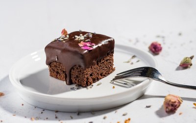 Lavendel Vegan Brownie met V-GO! Vegan Cake