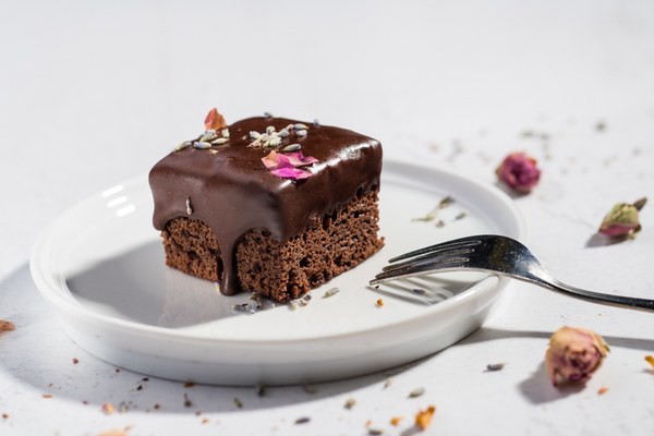 Lavendel Vegan Brownie met V-GO! Vegan Cake