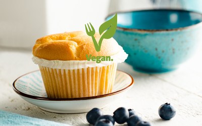 Muffin met V-GO! Vegan Cake