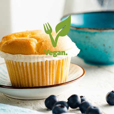 Muffin met V-GO! Vegan Cake