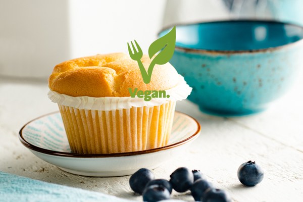 Muffin met V-GO! Vegan Cake