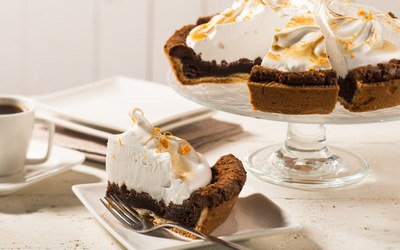 Orange Mallow Brownietaartje met Mallow