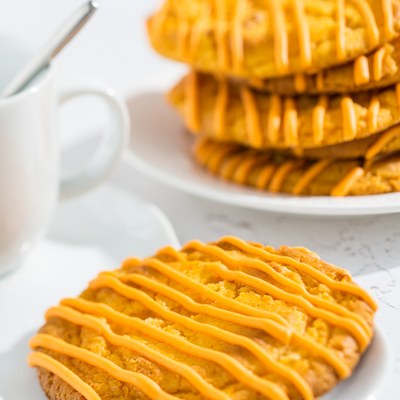 Oranje Chewy Cookies met Fantasy Orange Cake