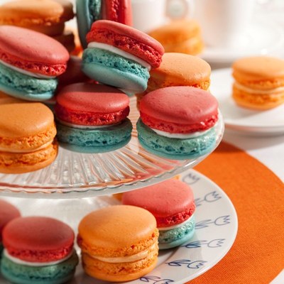 Oranje Rood-wit-blauw Macarons