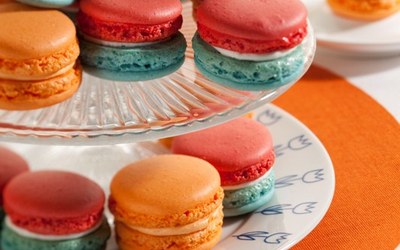 Oranje Rood-wit-blauw Macarons