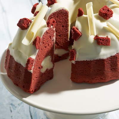 Red Velvet Tulband gevuld met witte chocoladeroom