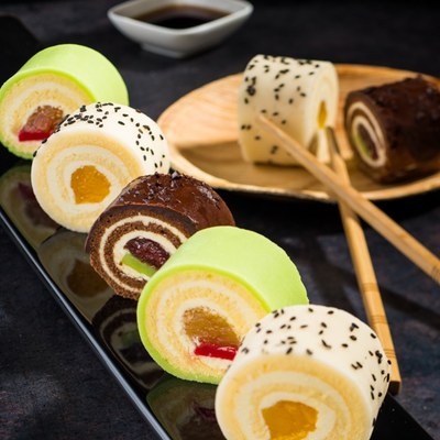 Sushi aardbei chocolade